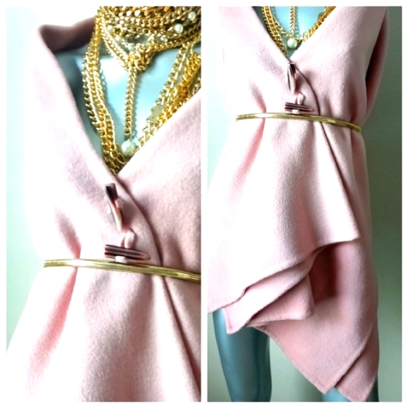 MODA INTERNATIONAL High-Low Barbie Pinks Tortoise Shell Buttons Shrug - Picture 2 of 9